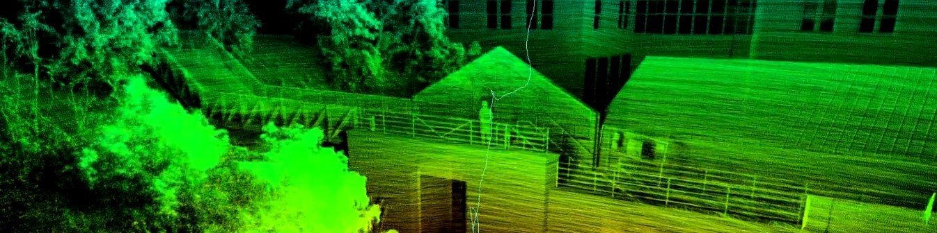 LiDAR point cloud visualization of an indoor environment